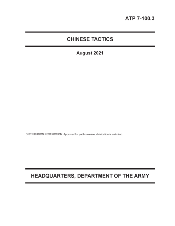 ATP 7-100.3 Chinese Tactics (2021. 8. 9.)